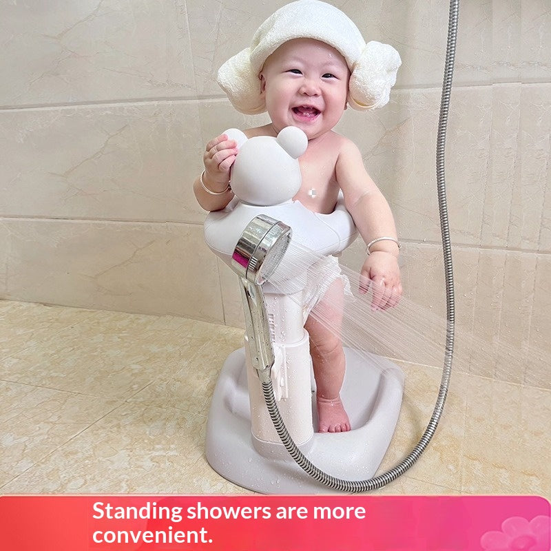 Baby Standing Bath Stand No Assembly Required Adjustable Childrens Non-slip Seat For Home Use
